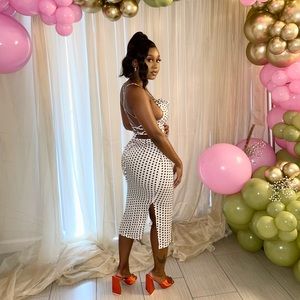 COPY - PLT B/W Polka Dot Strappy Dress- Size small only worn once